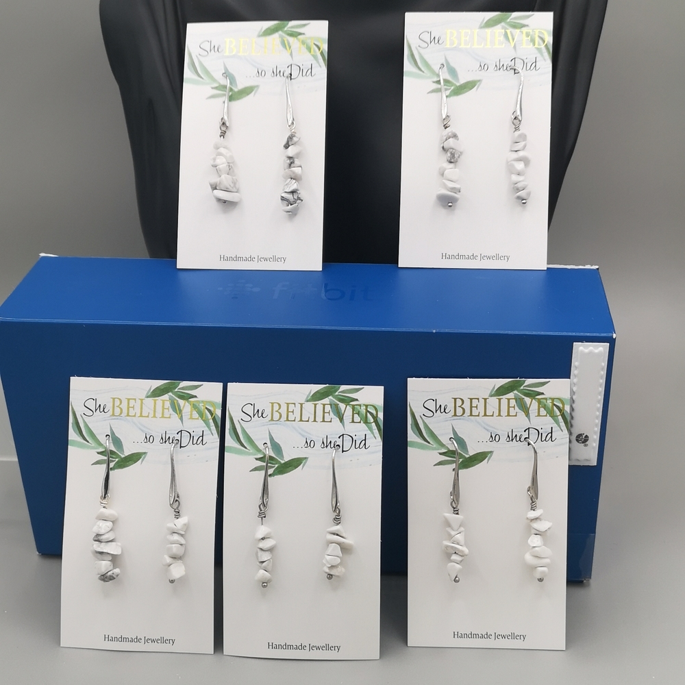 Real Howlite Earrings